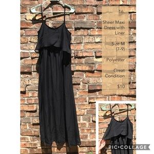 Sheer black dress with liner